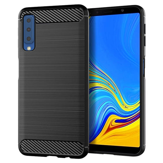 Coque pour Samsung Galaxy A7 (2018) A750, Techsuit, Carbone, Noire