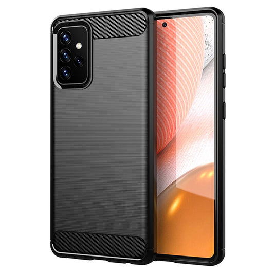 Coque pour Samsung Galaxy A72 A725 / A72 5G A726, Techsuit, Carbone, Noire