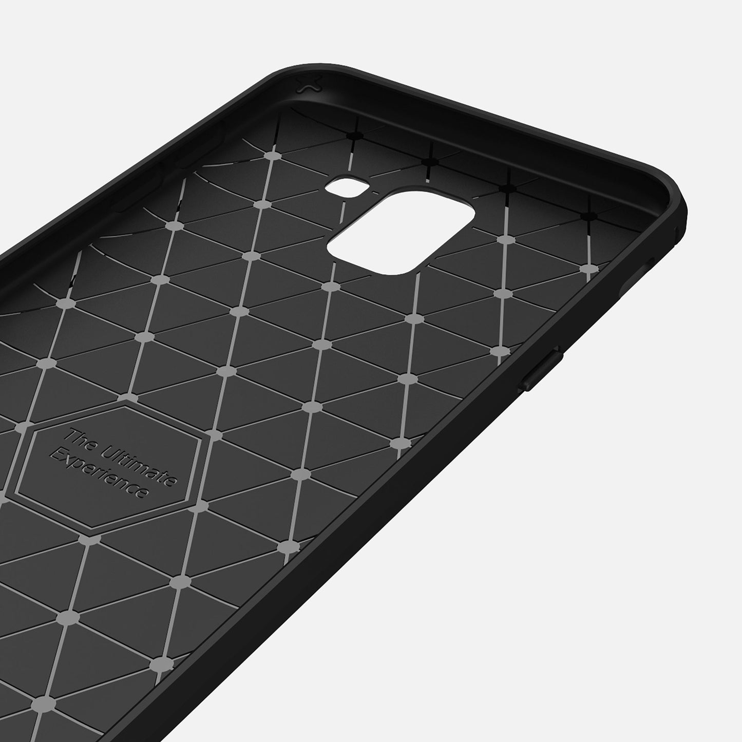 Coque pour Samsung Galaxy J6 J600, Techsuit, Carbone, Noire