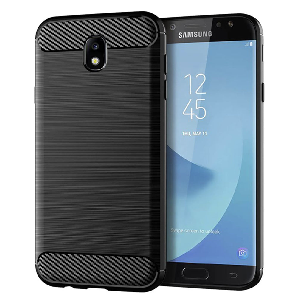 Coque pour Samsung Galaxy J7 (2017) J730, Techsuit, Carbone, Noire