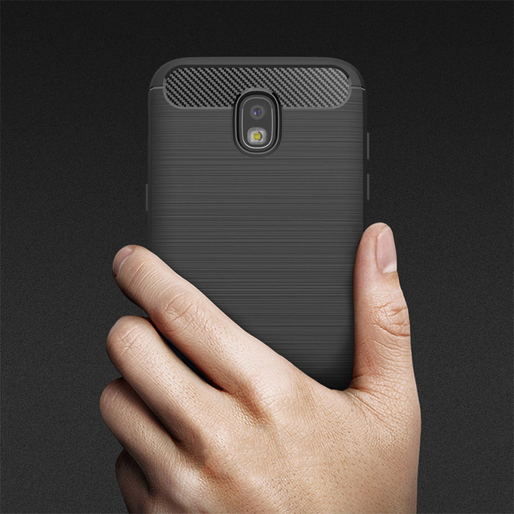Coque pour Samsung Galaxy J7 (2017) J730, Techsuit, Carbone, Noire