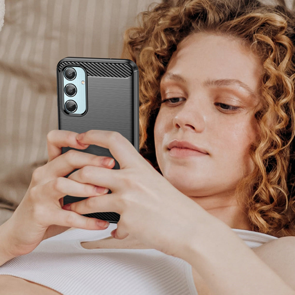 Coque pour Samsung Galaxy M35, Techsuit, Carbone, Noire