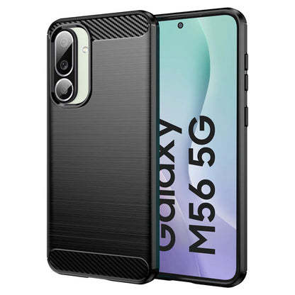 Coque pour Samsung Galaxy M56 M566, Techsuit, Carbone, Noire