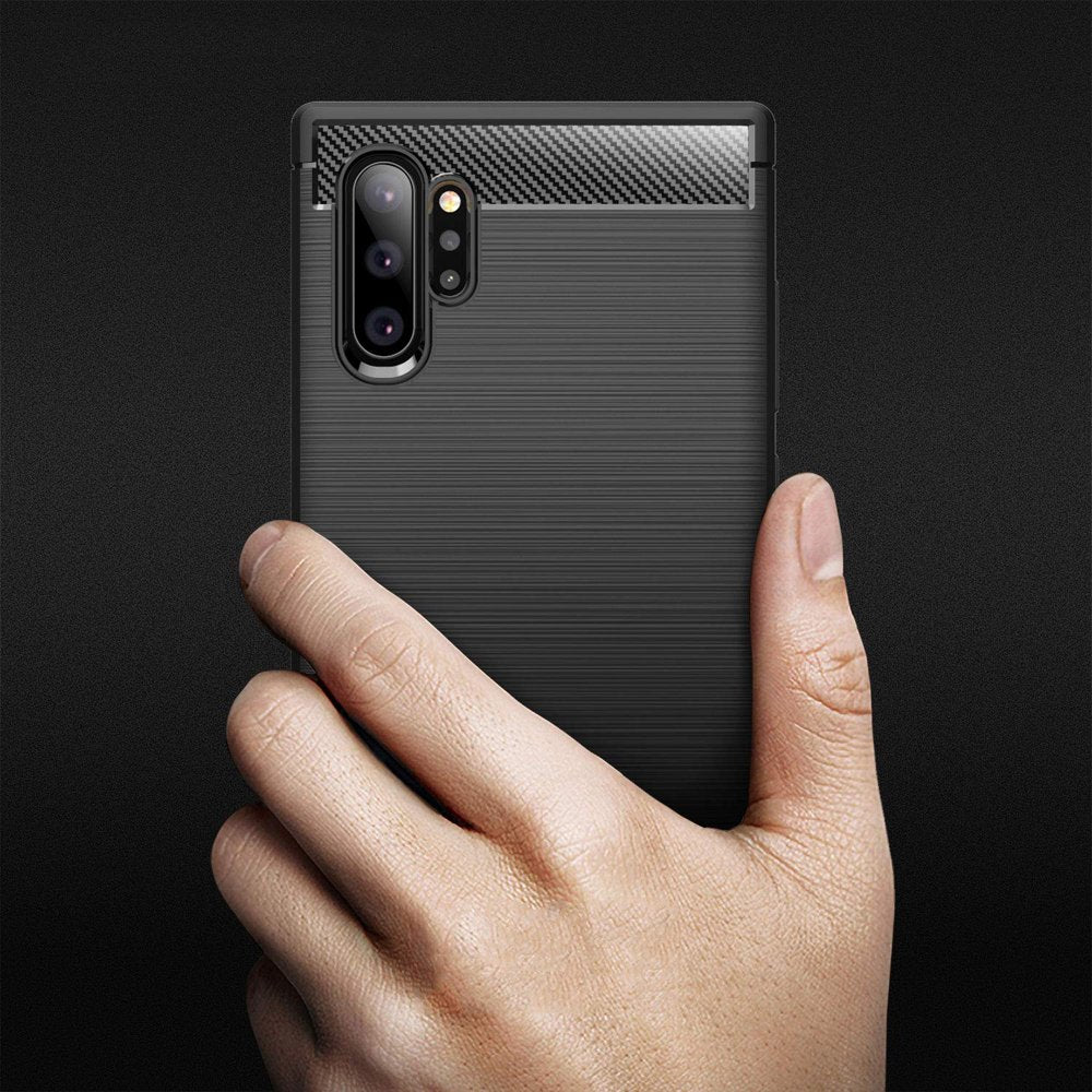 Coque pour Samsung Galaxy Note 10+ 5G N976 / Note 10+ N975, Techsuit, Carbone, Noire