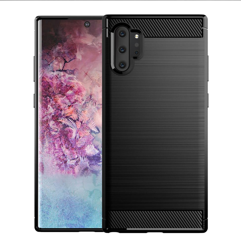 Coque pour Samsung Galaxy Note 10+ 5G N976 / Note 10+ N975, Techsuit, Carbone, Noire