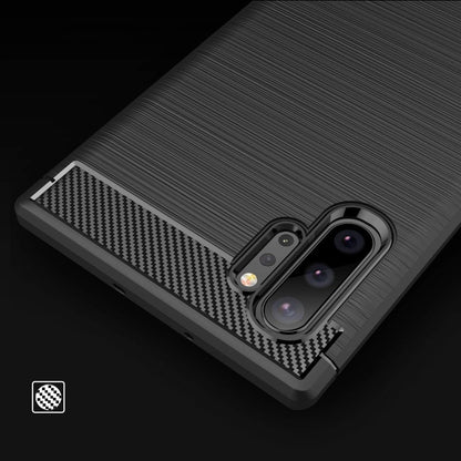 Coque pour Samsung Galaxy Note 10+ 5G N976 / Note 10+ N975, Techsuit, Carbone, Noire