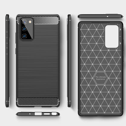 Coque pour Samsung Galaxy Note 20 5G N981 / Note 20 N980, Techsuit, Carbone, Noire