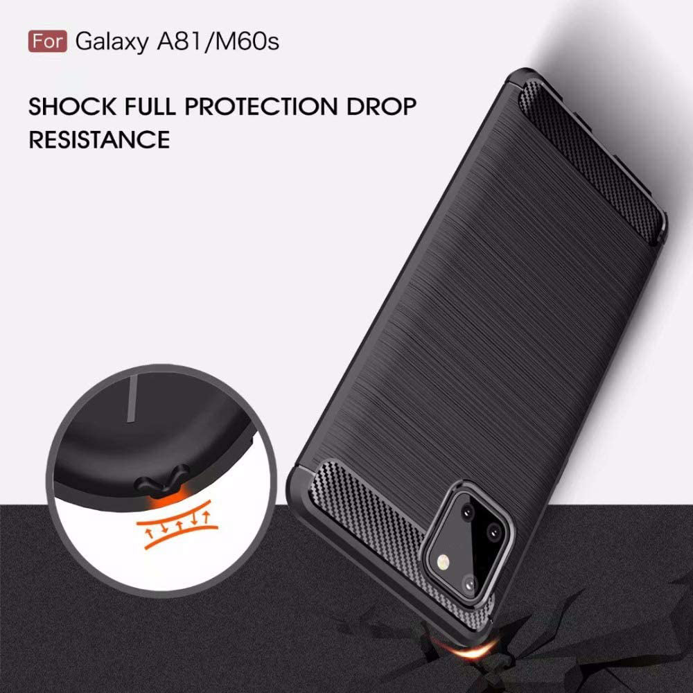Coque pour Samsung Galaxy Note10 Lite N770, Techsuit, Carbone, Noire