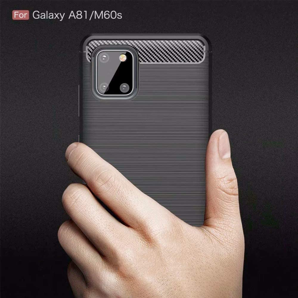 Coque pour Samsung Galaxy Note10 Lite N770, Techsuit, Carbone, Noire