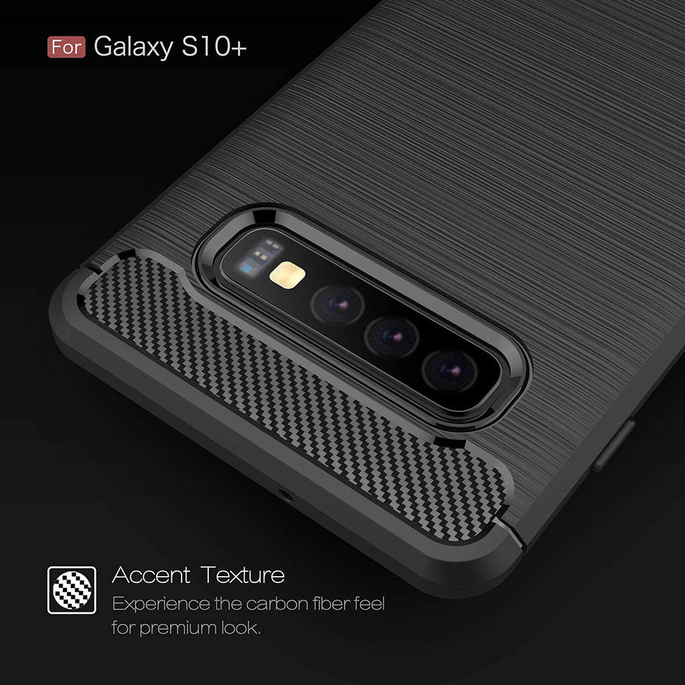 Case for Samsung Galaxy S10+ G975, Techsuit, Carbon, Black