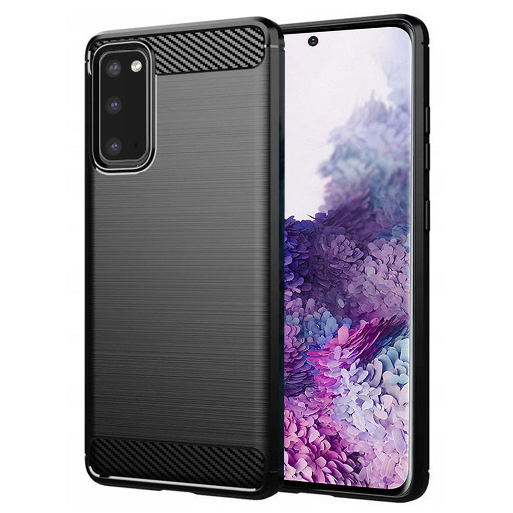 Hülle für Samsung Galaxy S20 5G G981 / S20 G980, Techsuit, Carbon, Schwarz