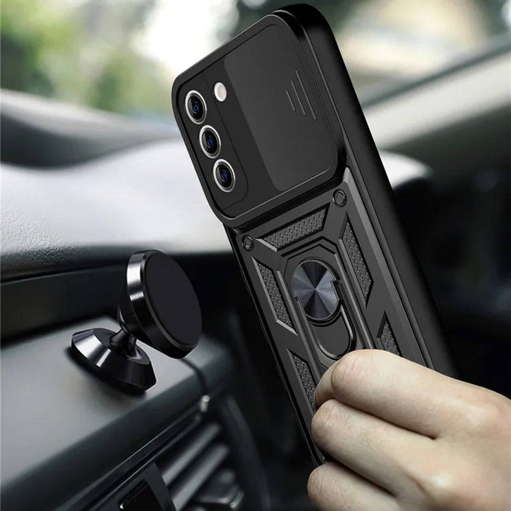Hülle für Samsung Galaxy S21 5G G991, Techsuit, CamShield, Schwarz