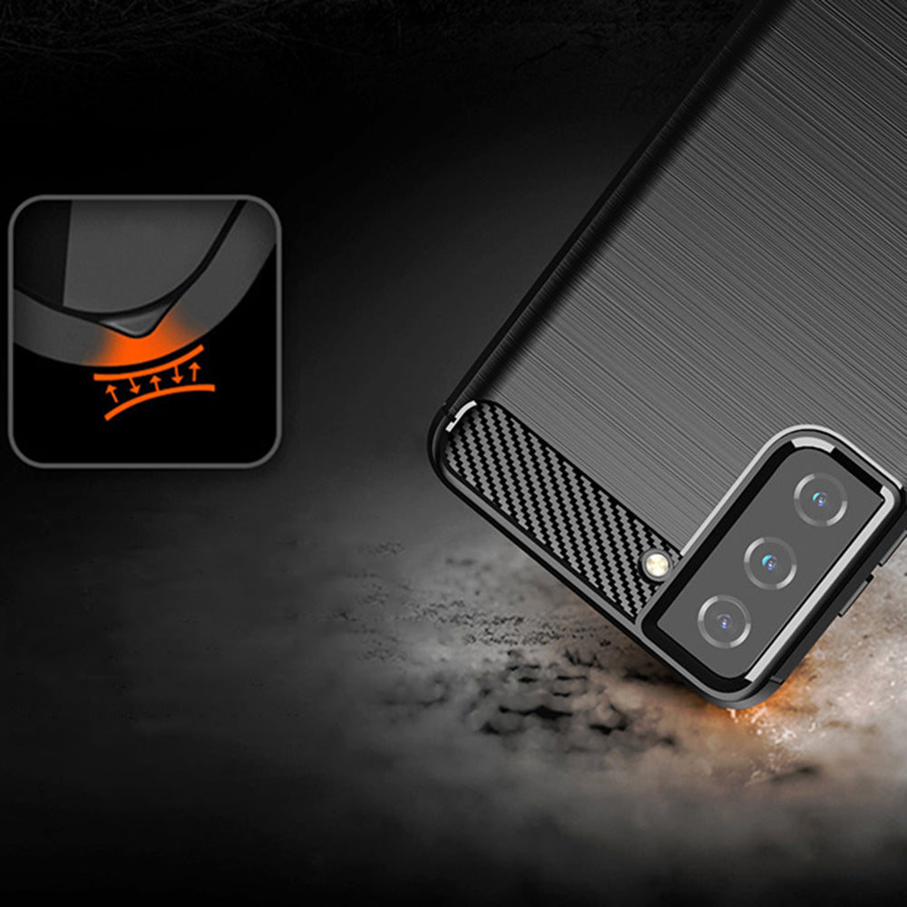 Case for Samsung Galaxy S21 5G G991, Techsuit, Carbon, Black