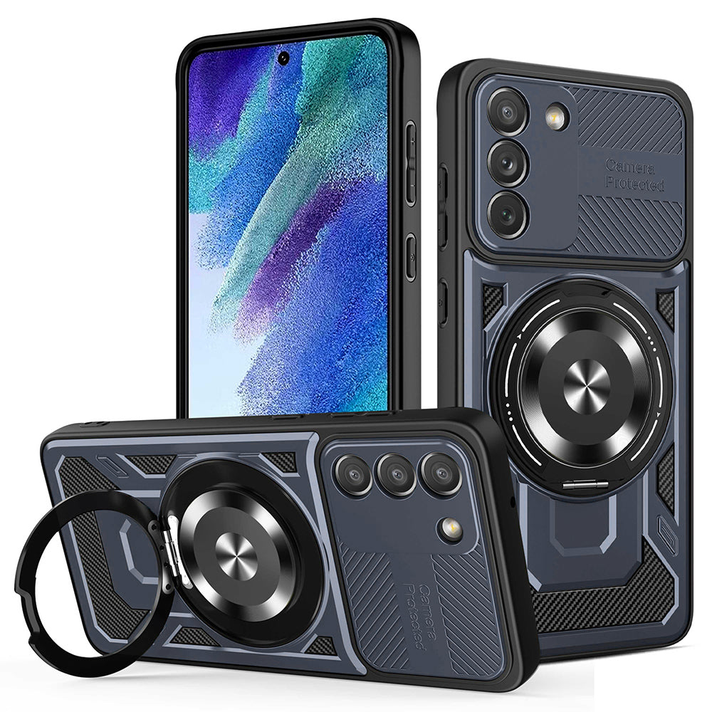 Hülle für Samsung Galaxy S21 FE 5G G990, Techsuit, RuggedCam, Blau