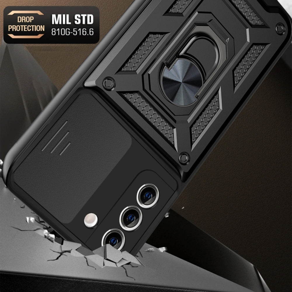Hülle für Samsung Galaxy S21+ 5G G996, Techsuit, CamShield, Schwarz