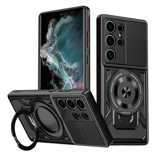 Hülle für Samsung Galaxy S22 Ultra 5G S908, Techsuit, RuggedCam, Schwarz