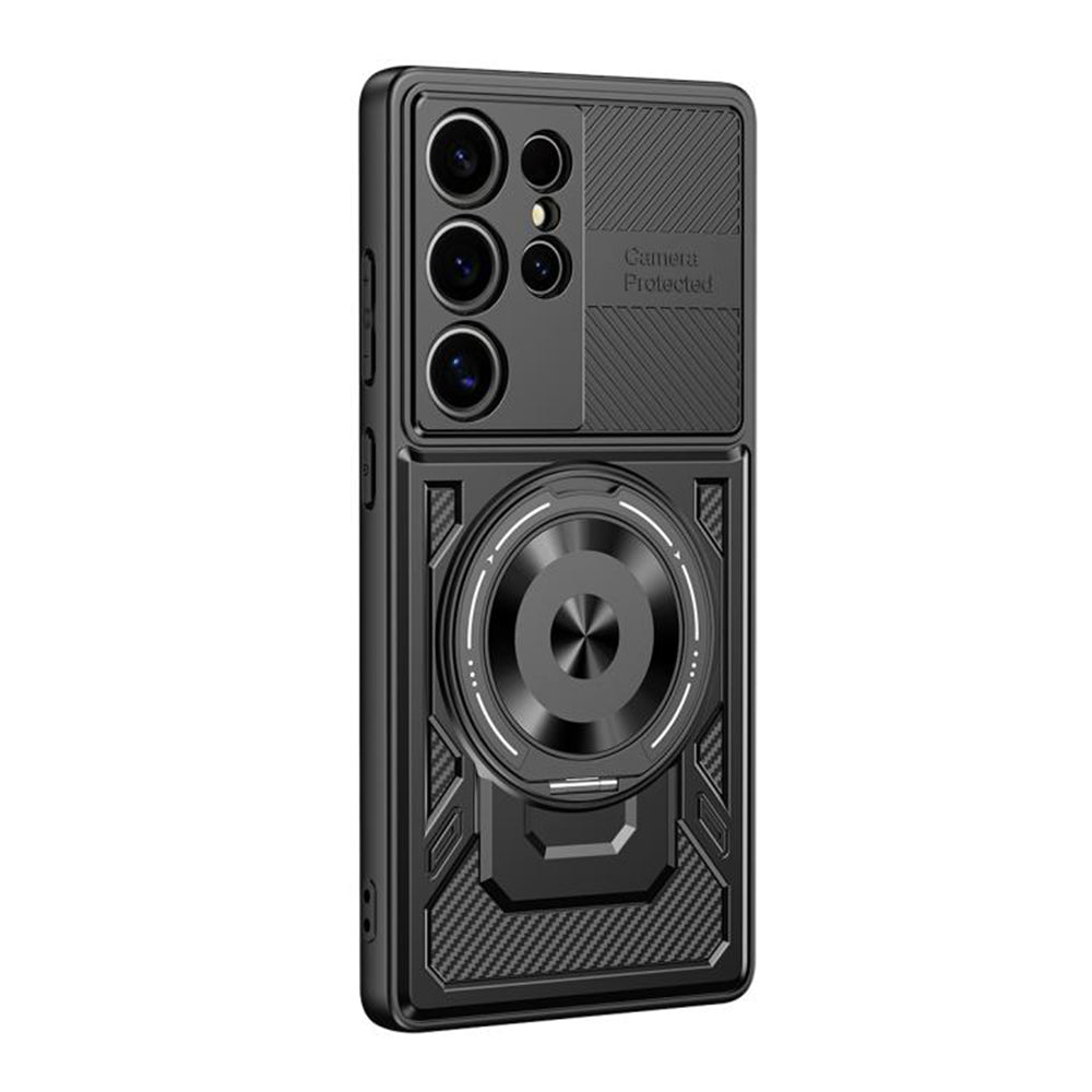 Hülle für Samsung Galaxy S22 Ultra 5G S908, Techsuit, RuggedCam, Schwarz