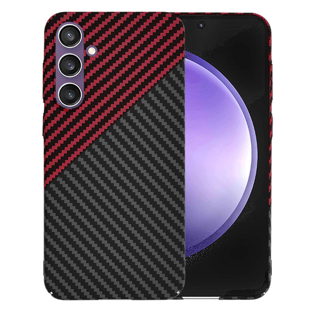Hülle für Samsung Galaxy S23 FE S711, Techsuit, Carbonite FiberShell, Schwarz Rot