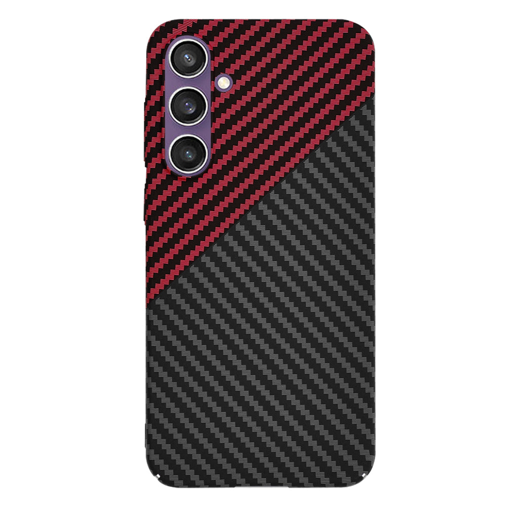 Hülle für Samsung Galaxy S23 FE S711, Techsuit, Carbonite FiberShell, Schwarz Rot