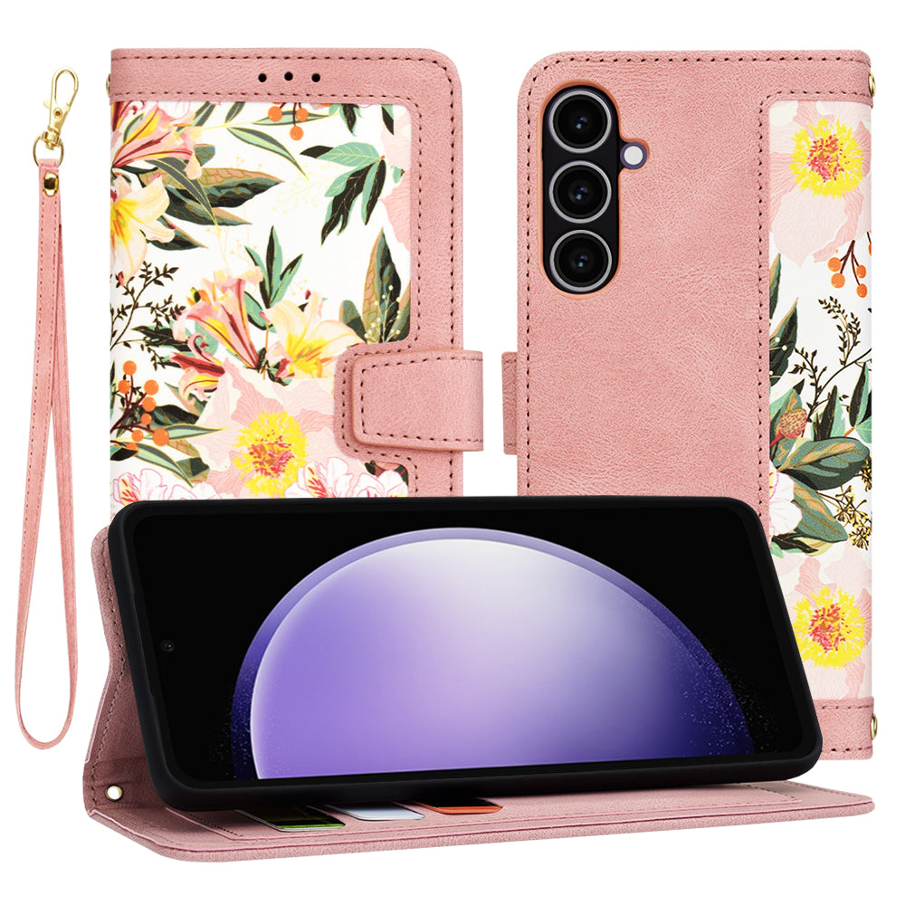 Coque pour Samsung Galaxy S23 FE S711, Techsuit, FlipCraft, Rose