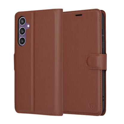 Coque pour Samsung Galaxy S23 FE S711, Techsuit, Leather Folio, Marron