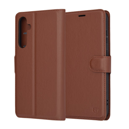 Coque pour Samsung Galaxy S23 FE S711, Techsuit, Leather Folio, Marron