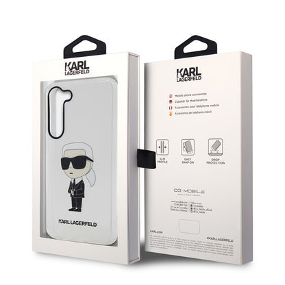 Case for Samsung Galaxy S23+ S916, Karl Lagerfeld, Ikonik Karl, Transparent
