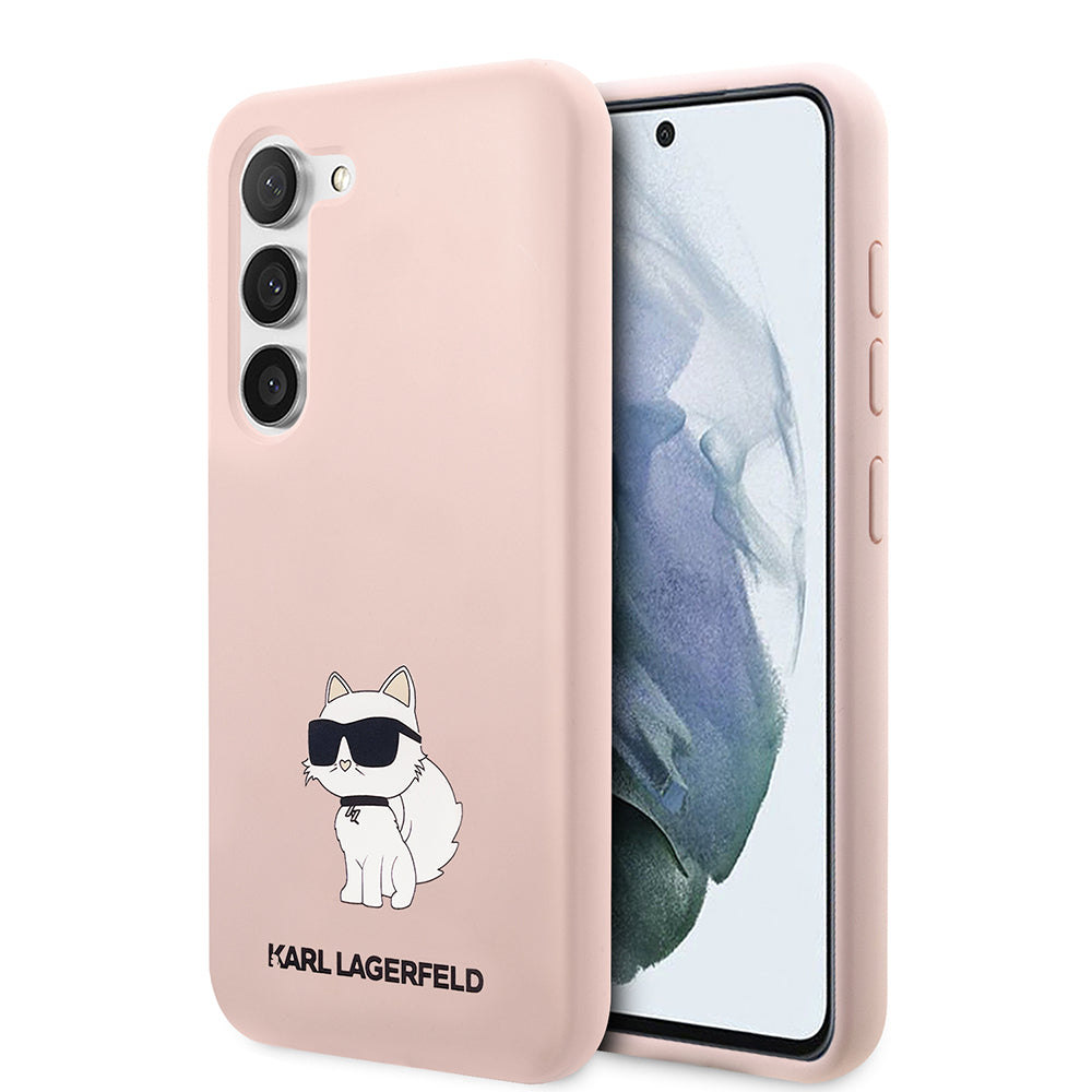 Hülle für Samsung Galaxy S23+ S916, Karl Lagerfeld, Silicone Choupette, Rosa
