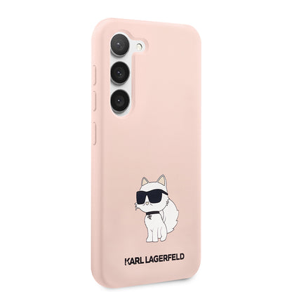 Hülle für Samsung Galaxy S23+ S916, Karl Lagerfeld, Silicone Choupette, Rosa