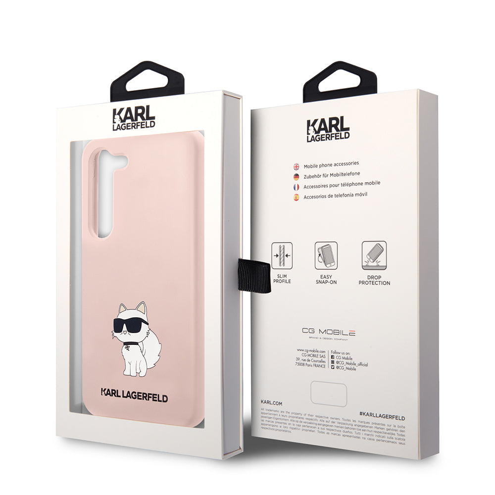 Hülle für Samsung Galaxy S23+ S916, Karl Lagerfeld, Silicone Choupette, Rosa