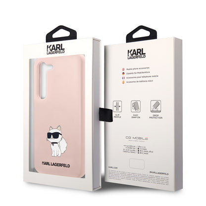 Hülle für Samsung Galaxy S23+ S916, Karl Lagerfeld, Silicone Choupette, Rosa
