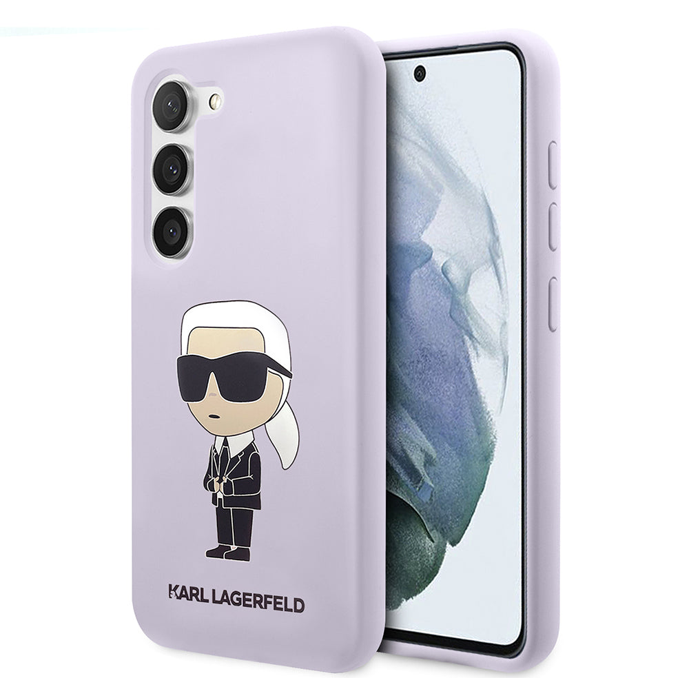 Étui pour Samsung Galaxy S23+ S916, Karl Lagerfeld, Silicone Ikonik Karl, Mauve