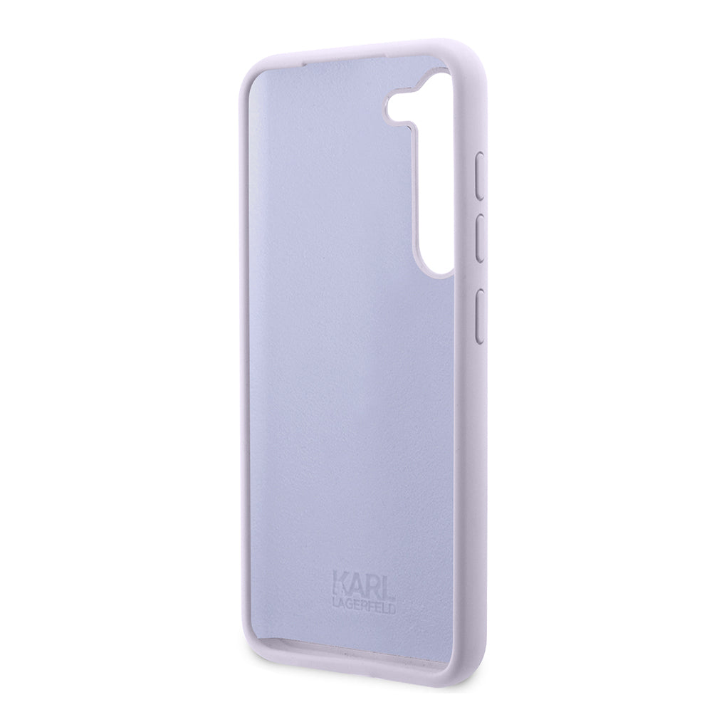Étui pour Samsung Galaxy S23+ S916, Karl Lagerfeld, Silicone Ikonik Karl, Mauve