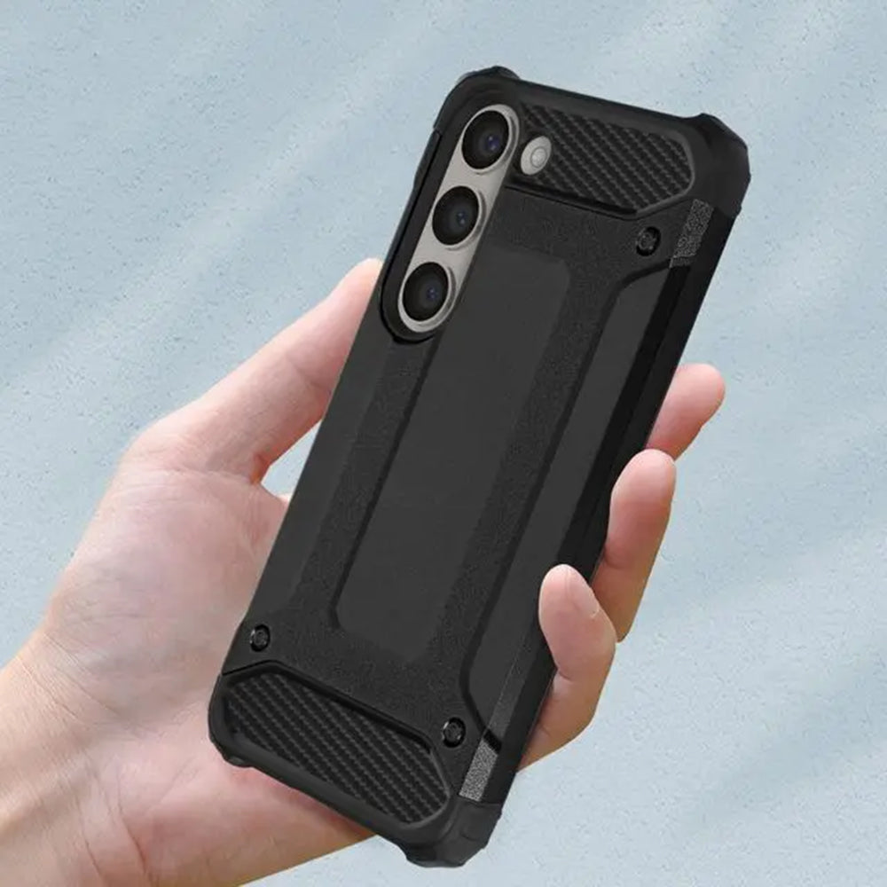 Hülle für Samsung Galaxy S23+ S916, Techsuit, Hybrid Armor, Schwarz