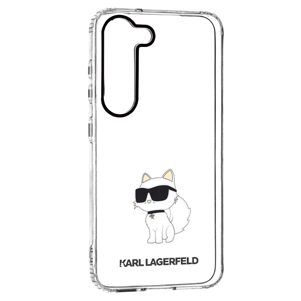 Étui pour Samsung Galaxy S23 S911, Karl Lagerfeld, Ikonik Choupette, Transparent