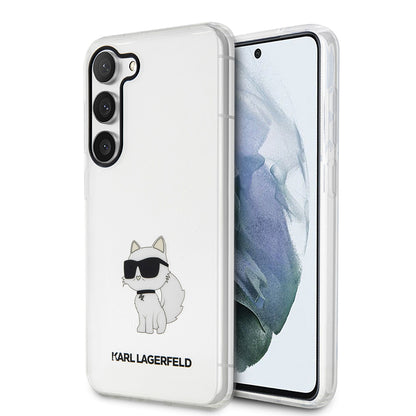 Étui pour Samsung Galaxy S23 S911, Karl Lagerfeld, Ikonik Choupette, Transparent