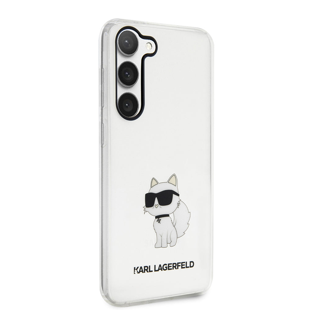 Étui pour Samsung Galaxy S23 S911, Karl Lagerfeld, Ikonik Choupette, Transparent