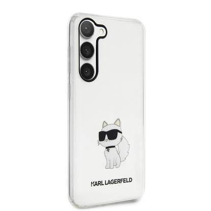 Étui pour Samsung Galaxy S23 S911, Karl Lagerfeld, Ikonik Choupette, Transparent