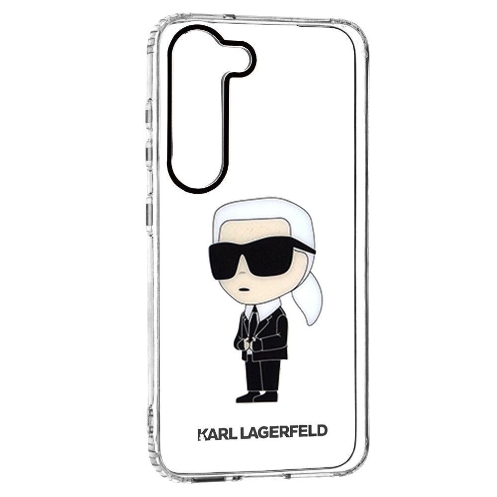 Étui pour Samsung Galaxy S23 S911, Karl Lagerfeld, Ikonik Karl, Transparent