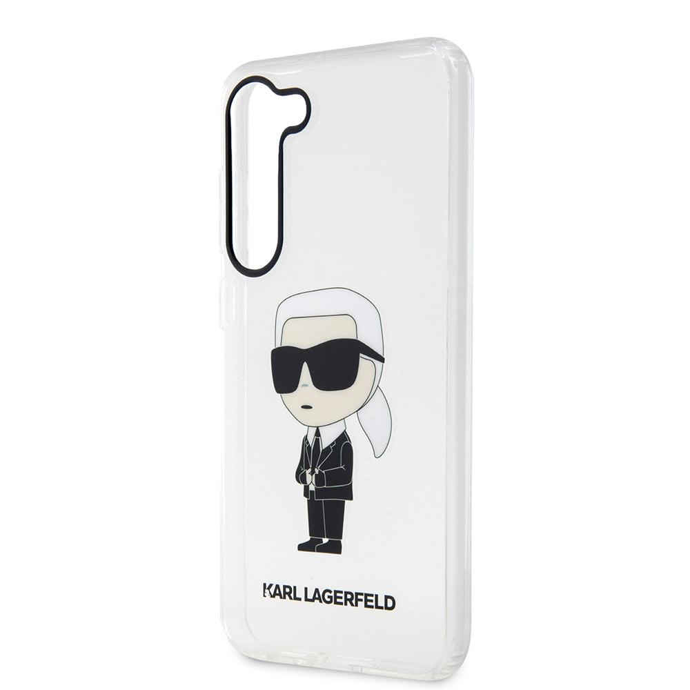 Étui pour Samsung Galaxy S23 S911, Karl Lagerfeld, Ikonik Karl, Transparent