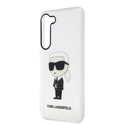 Étui pour Samsung Galaxy S23 S911, Karl Lagerfeld, Ikonik Karl, Transparent