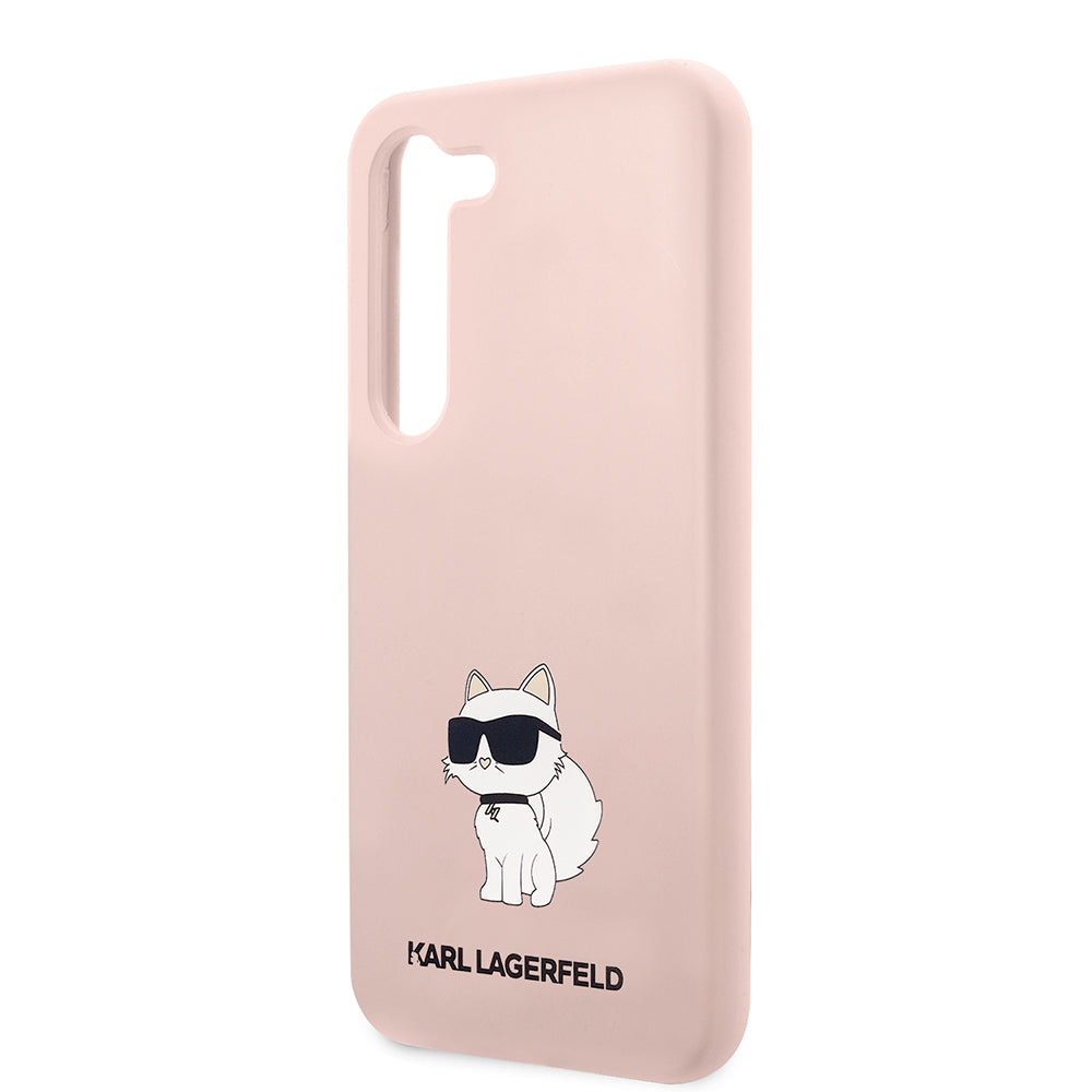 Étui pour Samsung Galaxy S23 S911, Karl Lagerfeld, Silicone Choupette, Rose