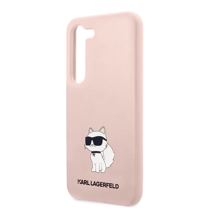 Étui pour Samsung Galaxy S23 S911, Karl Lagerfeld, Silicone Choupette, Rose