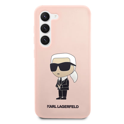 Hülle für Samsung Galaxy S23 S911, Karl Lagerfeld, Silicone Ikonik Karl, Rosa