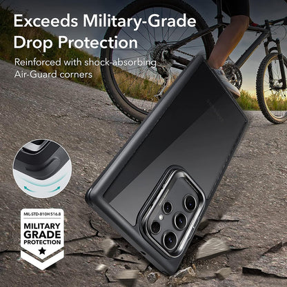 Housse pour Samsung Galaxy S23 Ultra S918, ESR, Shock Armor Kickstand, Noire Transparente