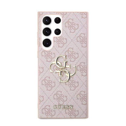 Étui pour Samsung Galaxy S23 Ultra S918, Guess, 4G Big Logo, Rose.