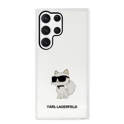 Hülle für Samsung Galaxy S23 Ultra S918, Karl Lagerfeld, Ikonik Choupette, Transparent