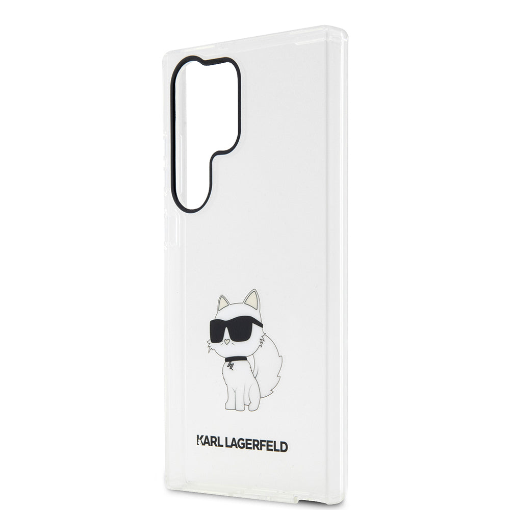 Hülle für Samsung Galaxy S23 Ultra S918, Karl Lagerfeld, Ikonik Choupette, Transparent