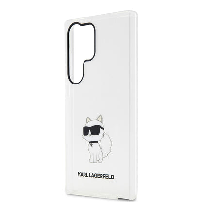 Hülle für Samsung Galaxy S23 Ultra S918, Karl Lagerfeld, Ikonik Choupette, Transparent