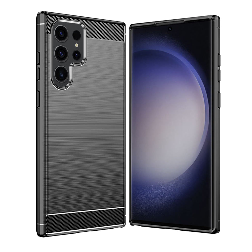 Coque pour Samsung Galaxy S23 Ultra S918, Techsuit, Carbone, Noire